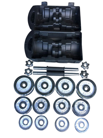 Chrome 20kg Adjustable Dumbbell Set