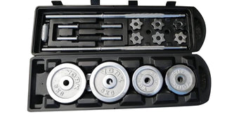 Chrome 50kg Adjustable Dumbbell Set