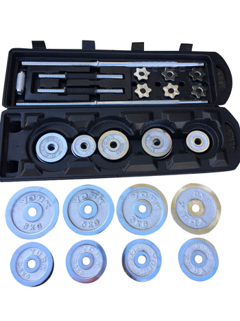 Chrome 50kg Adjustable Dumbbell Set