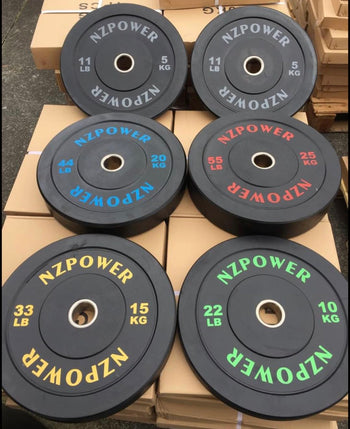 NZ POWER BUMPER PLATE 150KG SET