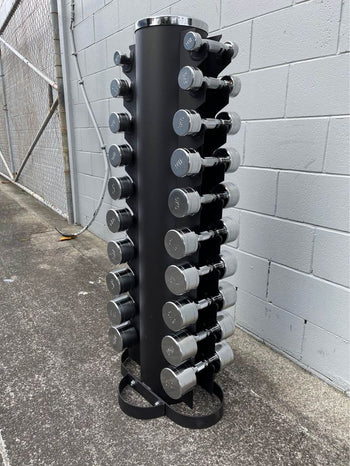 NZ POWER CHROME DUMBBELL SET WITH STAND
